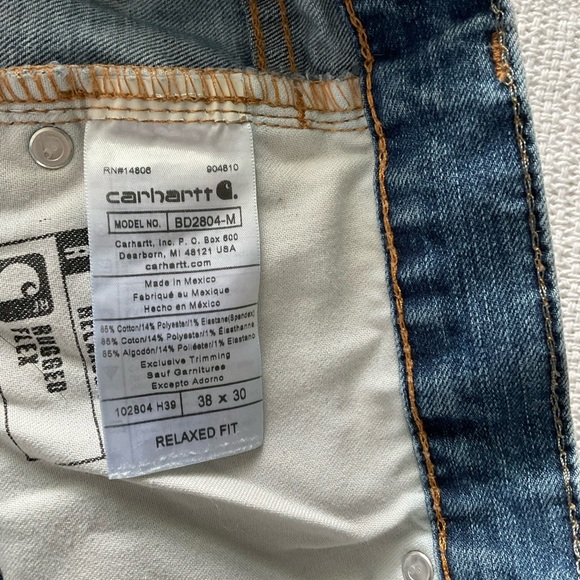 Carhartt Blue Relaxed Jeans Durable Comfort - Picture 7 of 11